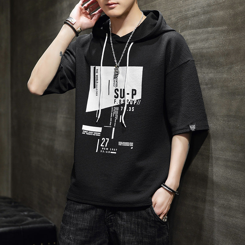 Casual Hooded Crew Neck T-shirt