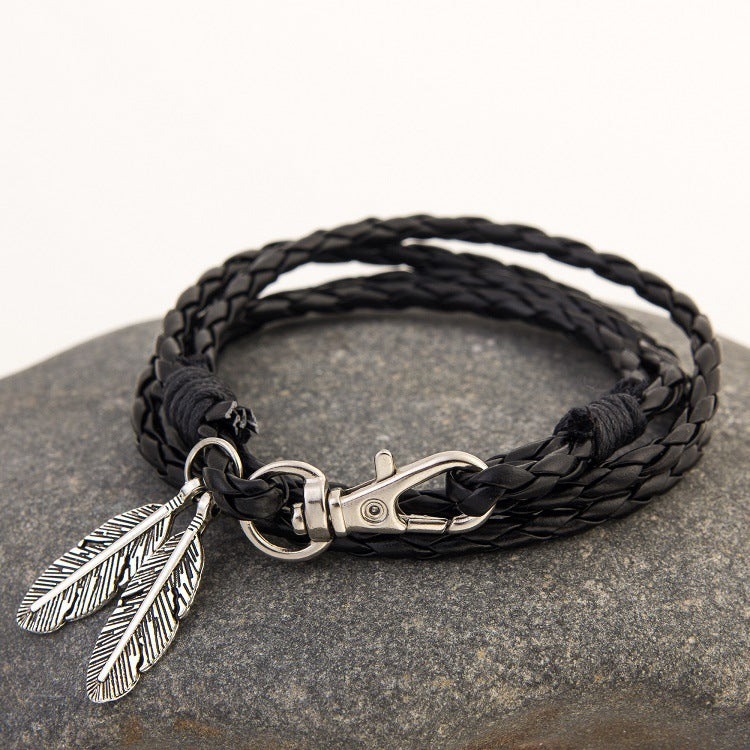 Leather Charm Friendship Bracelet