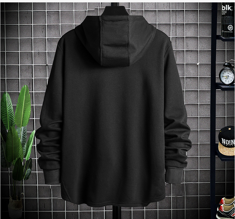 Hooded Men's Solid Color Sweater