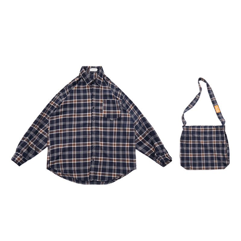 Long Sleeve Plaid Shirt jacket men