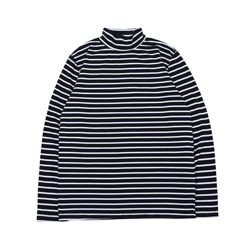 Striped turtleneck bottoming sweater