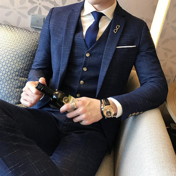 Single Button Three-Piece Suit