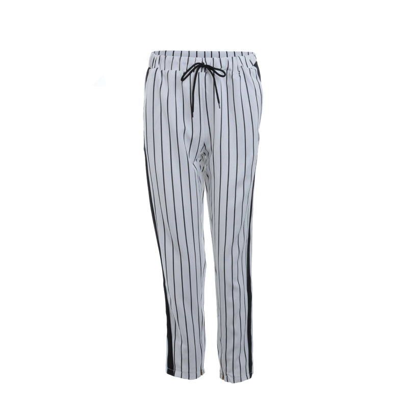 Elastic waist pocket zipper cropped pants