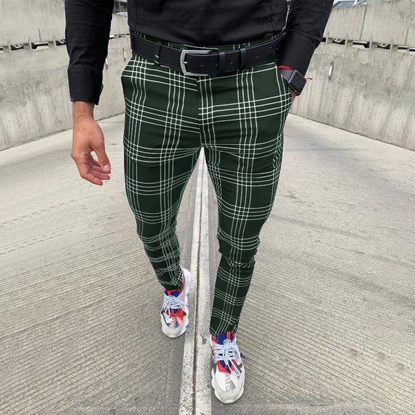 Pantalones lápiz de moda con rayas grandes para hombre