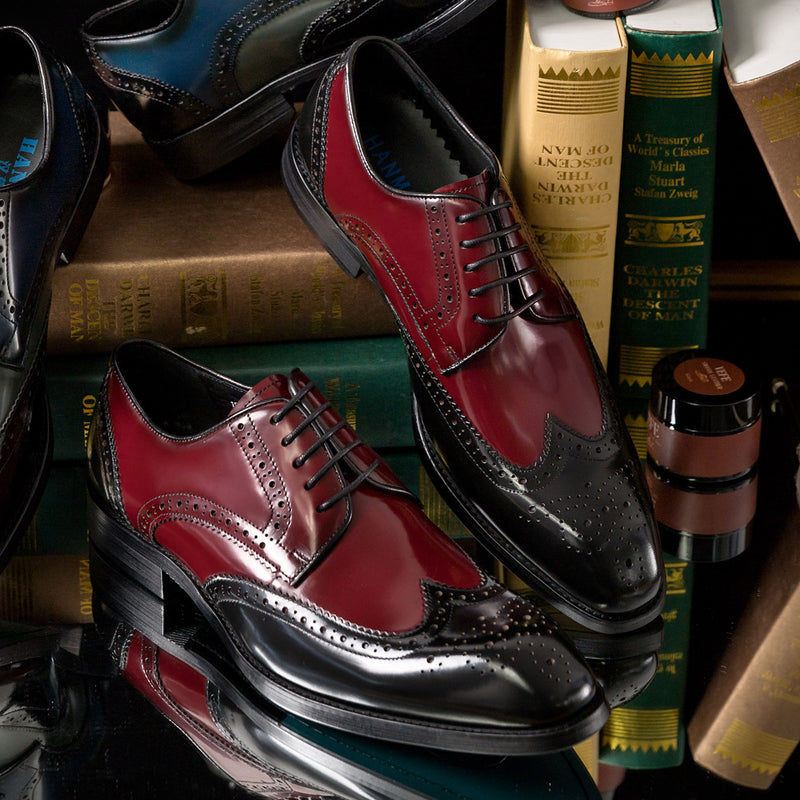 Ropa formal de negocios Zapatos de cuero Hombres Zapatos de hombre con punta cuadrada británica Cuero de vaca 