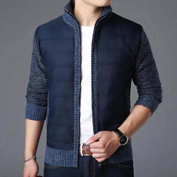 Men's zip knit cardigan jacket