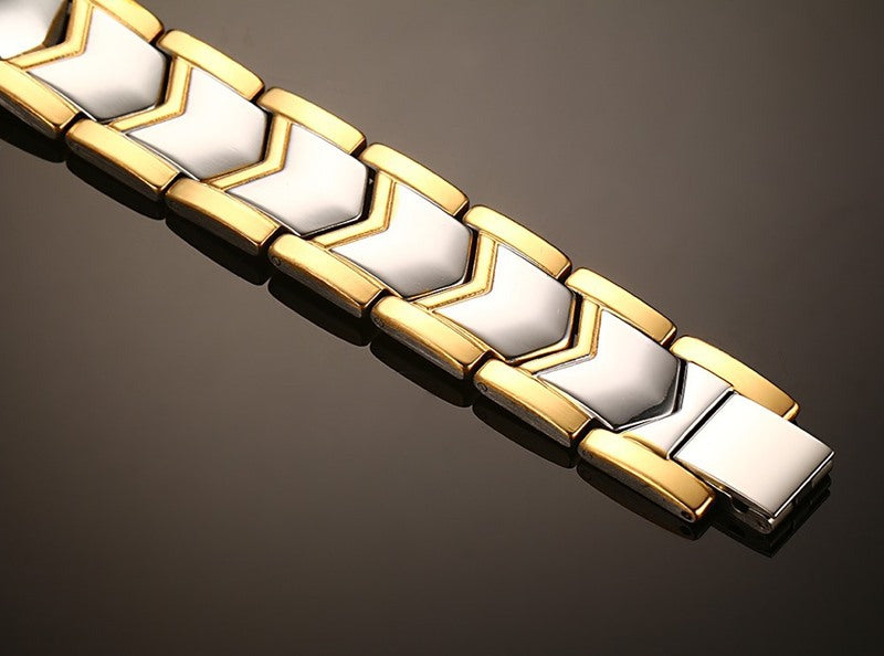 Gold double row magnet bracelet