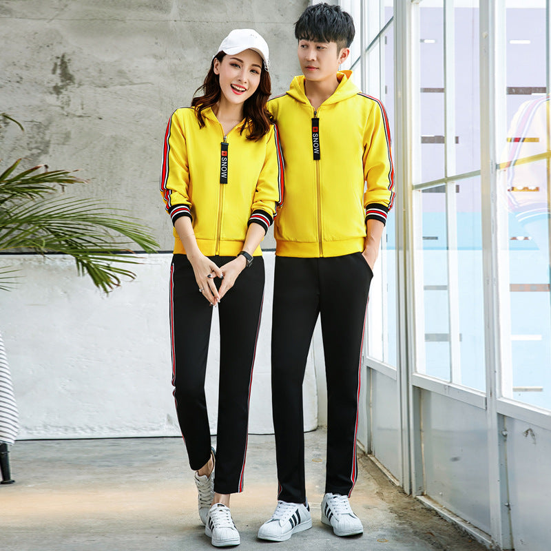 casual men and women running fitness couple tracksuit