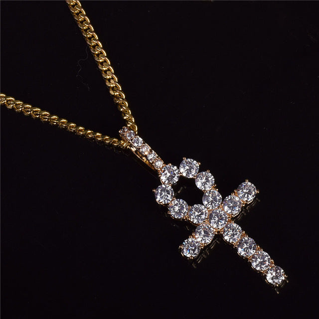 Diamond cross pendant necklace