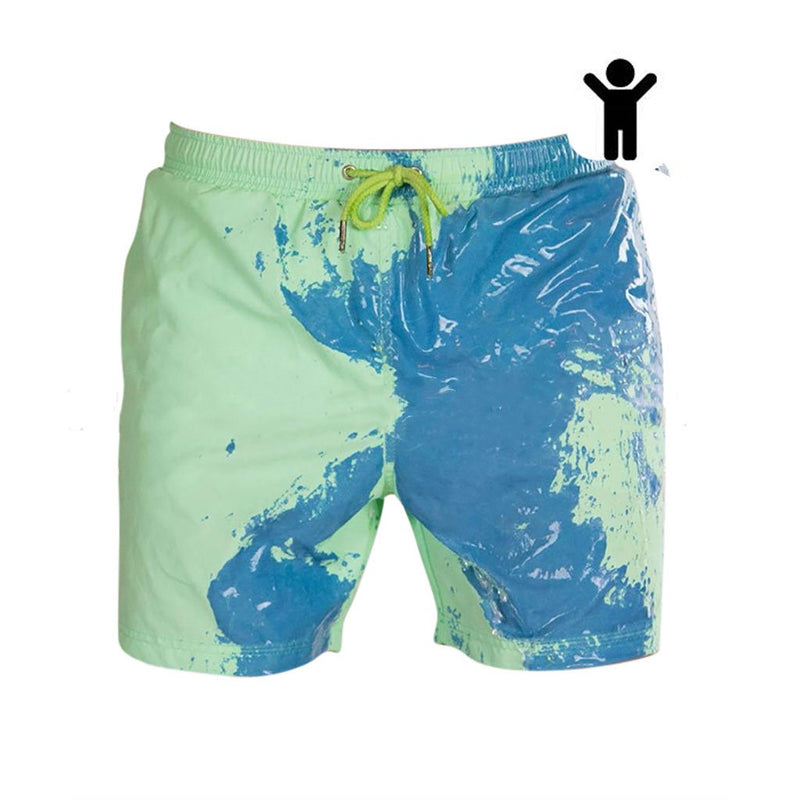 Pantalones cortos de playa mágicos con cambio de Color, bañadores de verano para hombres