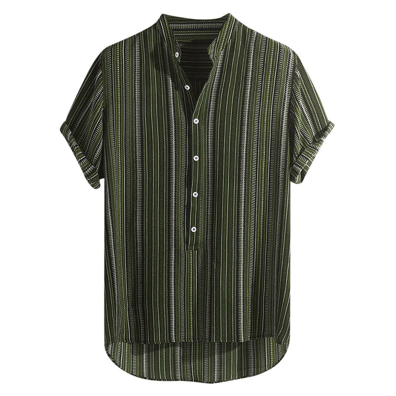 V-neck striped print shirt