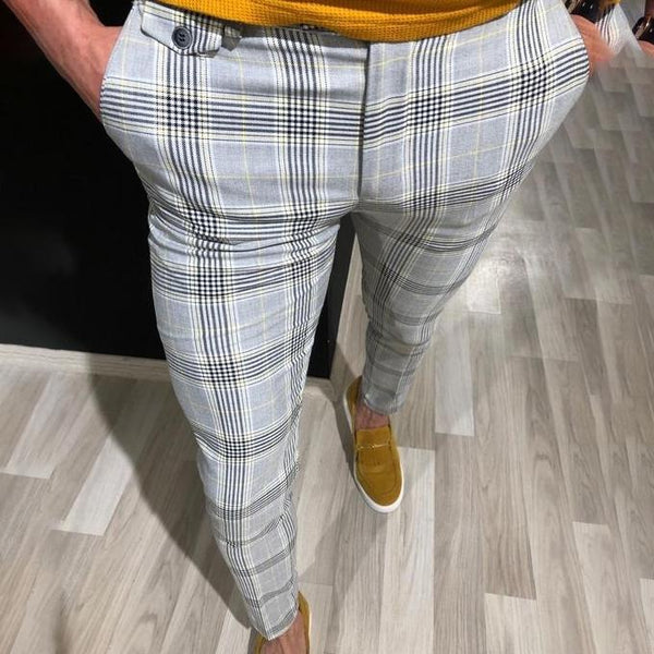 Men's casual plaid pants