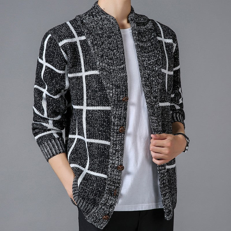 Men's Plaid Cardigan sweater