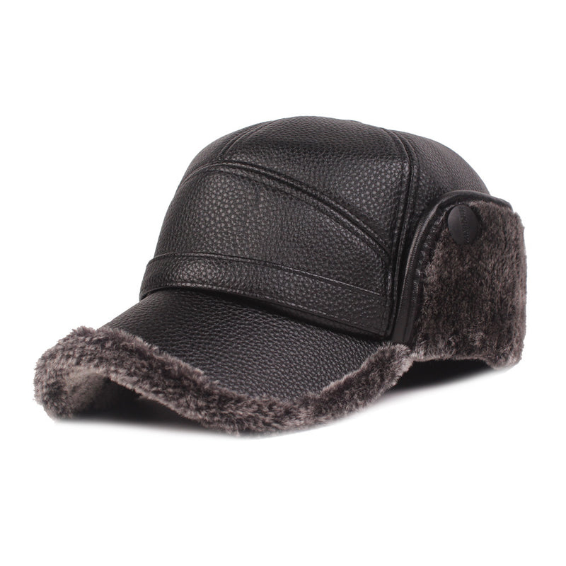 Leather men's cap