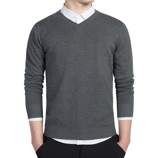 V-neck sweater men winter