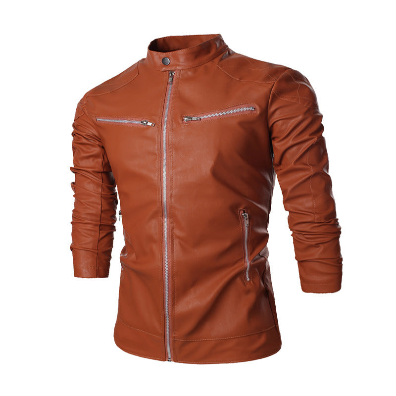 Chaqueta de cuero para hombre Chaqueta de moto para hombre