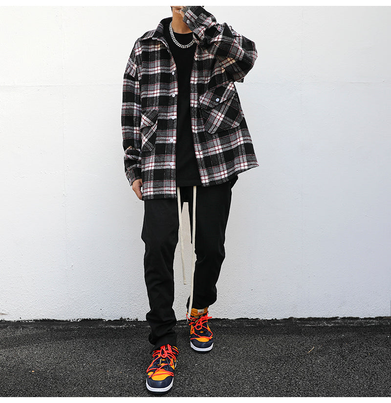 Plaid Woolen Jacket