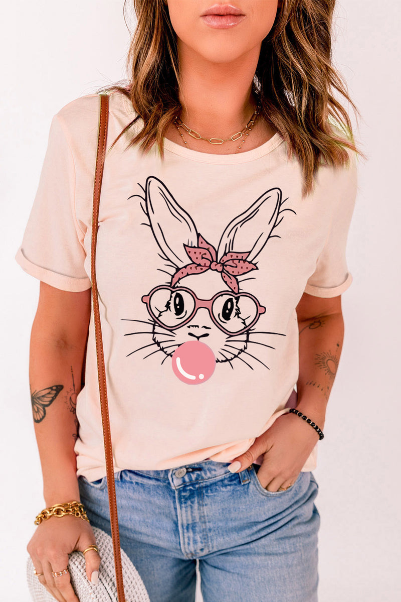 Camiseta de Pascua con estampado de conejo