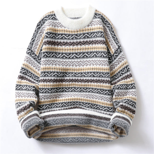Suéter de punto para hombre, suéter de terciopelo de visón de otoño e invierno