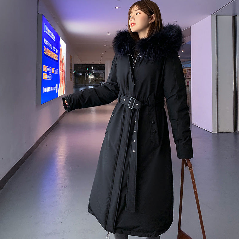 Chaqueta acolchada ajustada por encima de la rodilla para mujer 