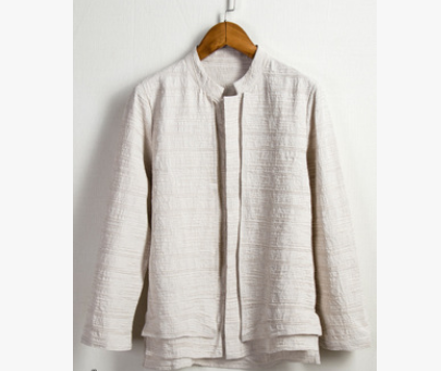 camisa de manga larga de algodón y lino para hombre 