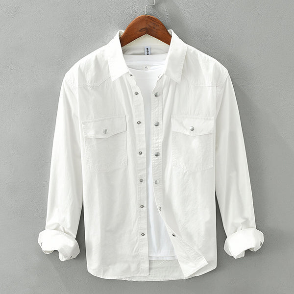 Casual Oxford Long Sleeve Lapel Shirt