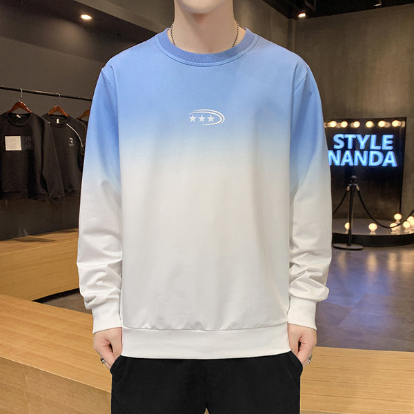 Men's Long Sleeve Gradient Print Sweatshirt