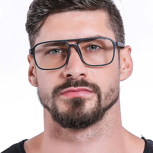 Men's square double beam glasses