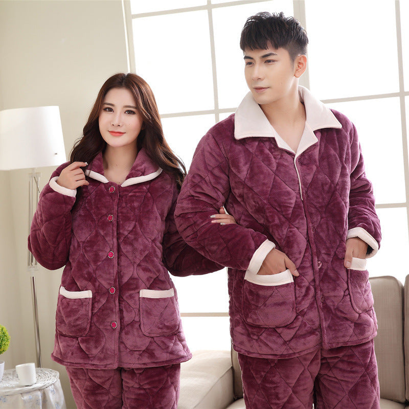 cotton purple pajamas for men and women