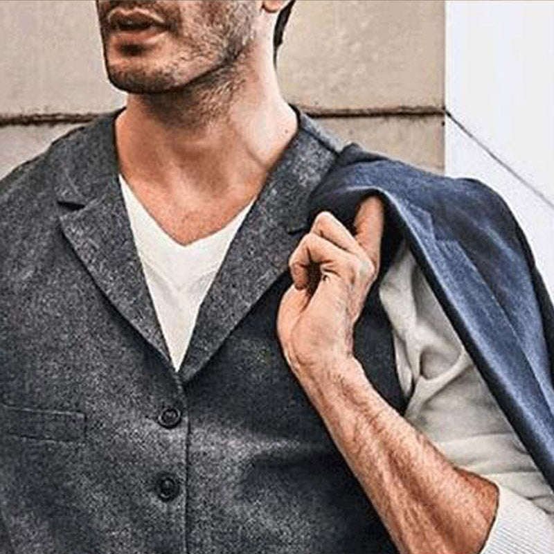 single-breasted casual vest men