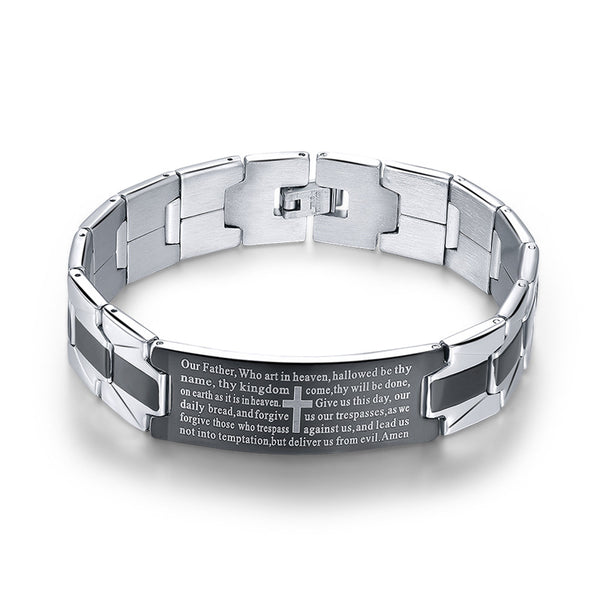 Cross stainless steel bracelet