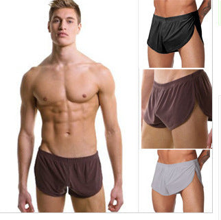 Milk silk split loose loose shorts for men