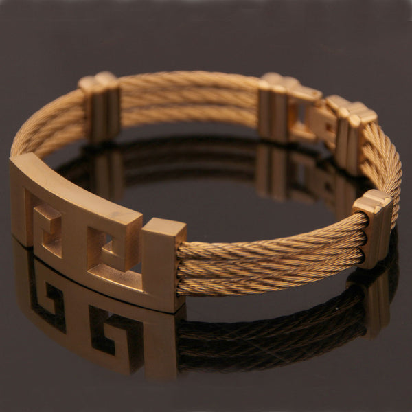 Three-ring wire braided hemp rope bracelet