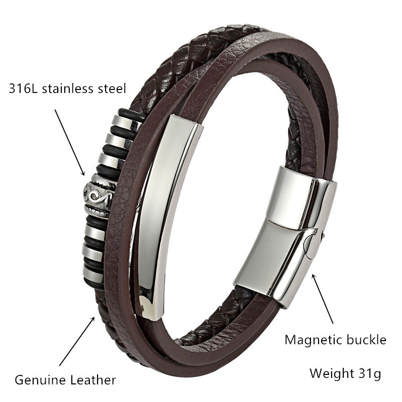 Hand Woven Leather Bracelet men