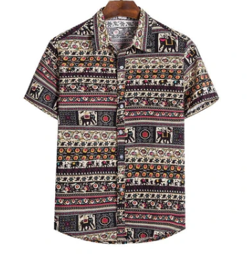 Summer Totem print shirt men
