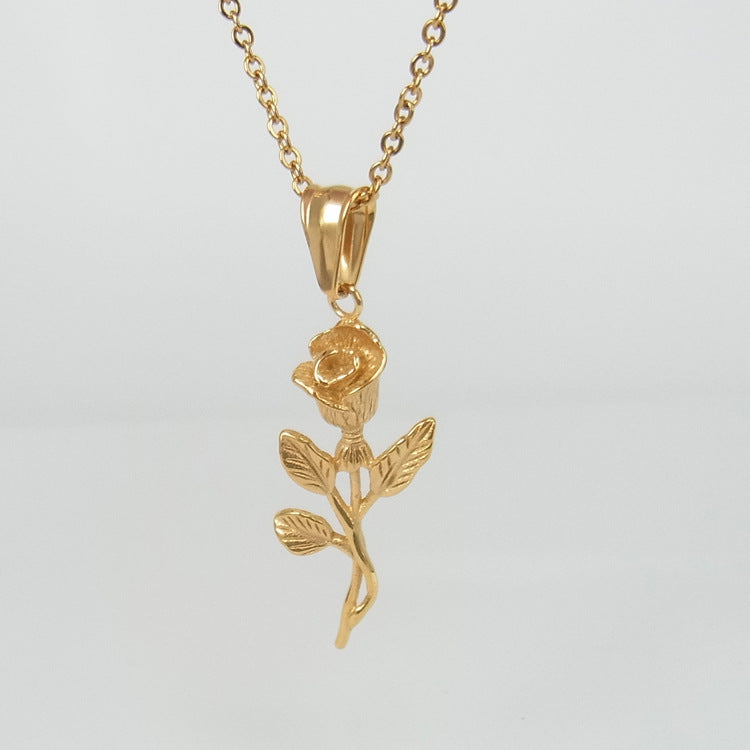 Gold Roses Necklace For Men and women