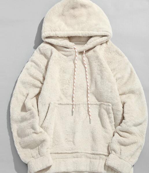 Lamb wool hooded pullover
