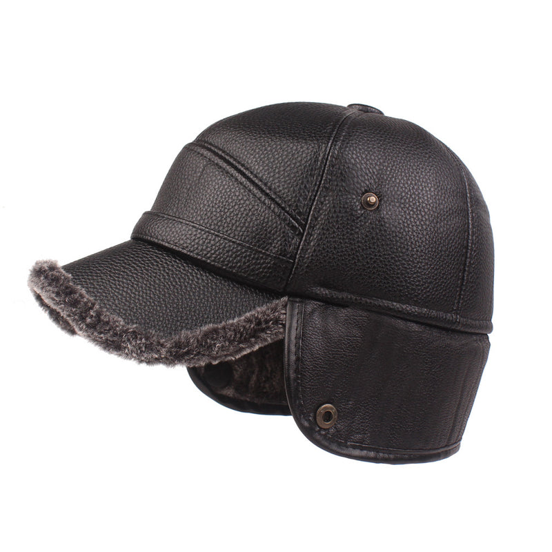 Leather men's cap