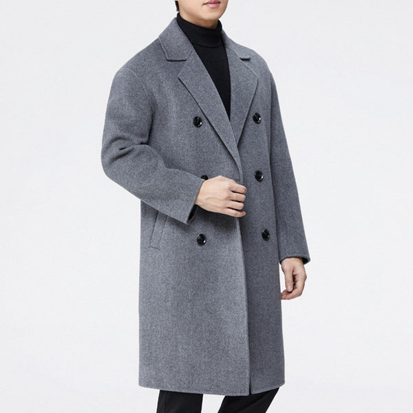 Men's Suit Collar Double Sided Woolen Coat