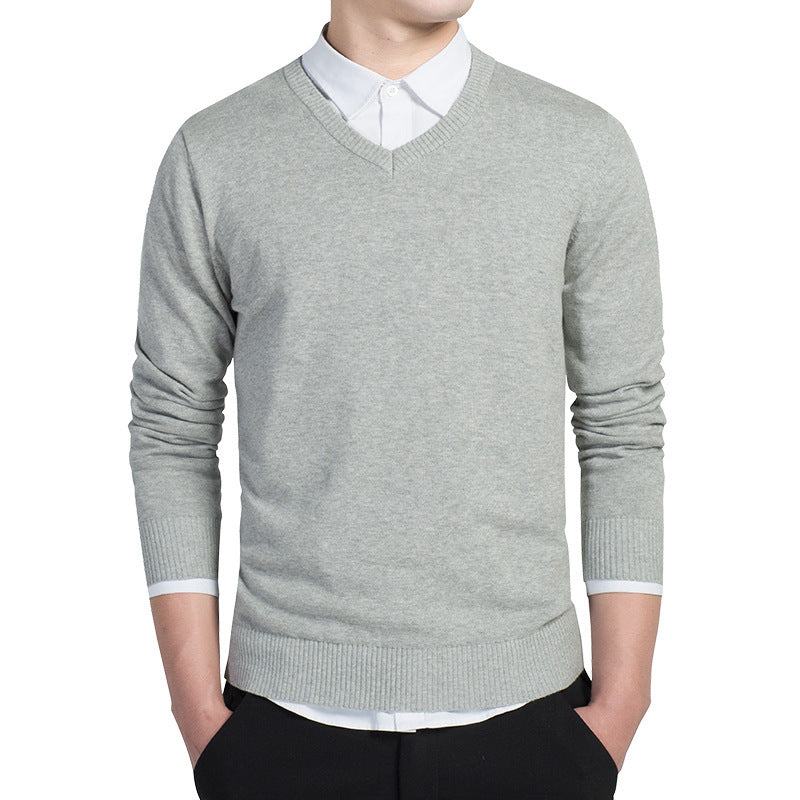 V-neck sweater men winter