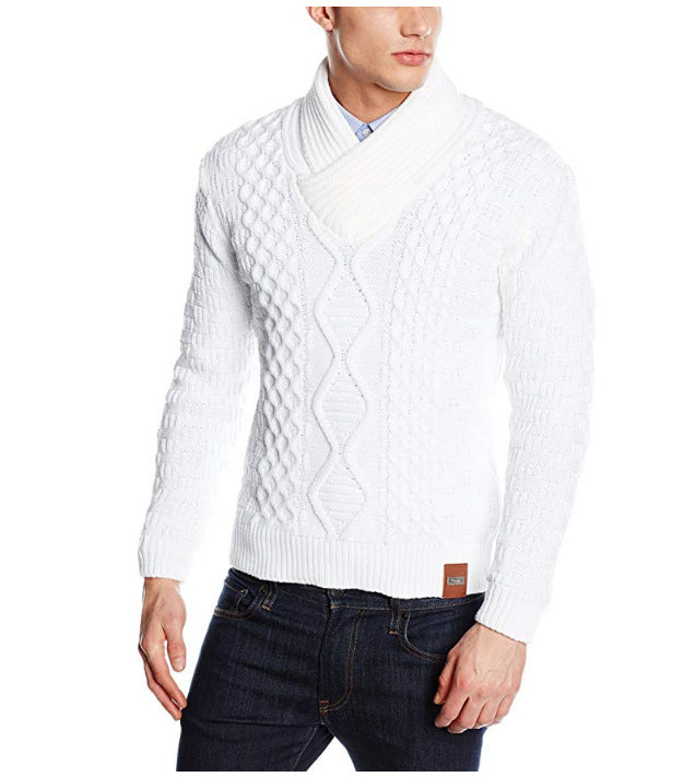 Pattern knitted sweater men
