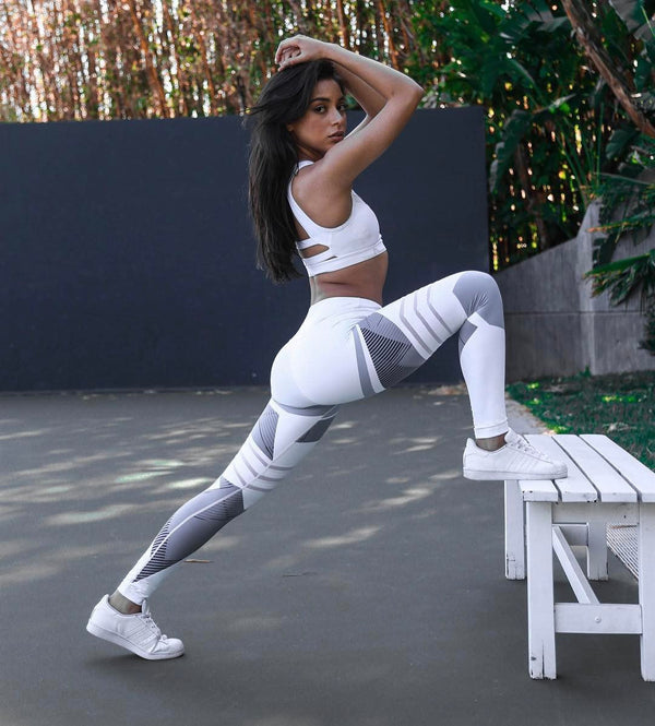 Pantalones de yoga deportivos reflectantes para chica sexy 