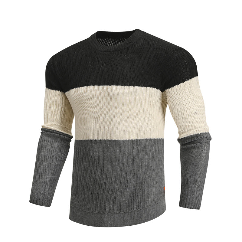 Suéter clásico cálido y grueso con cuello redondo