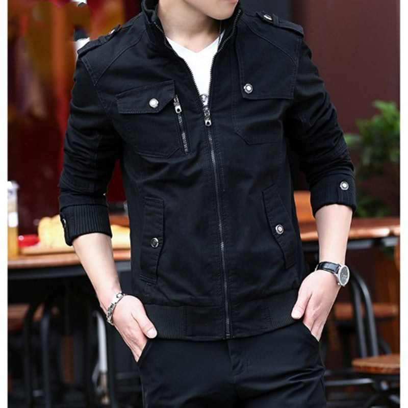 Slim-fit stand-collar jacket youth casual jacket