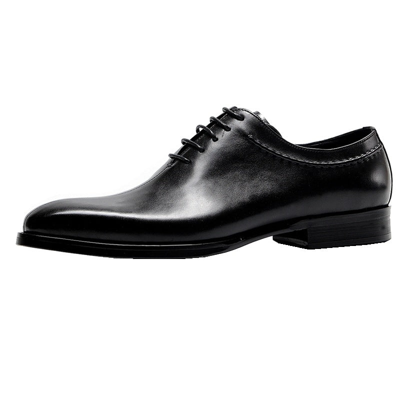 British Pointed Toe Lace-Up Men's Leather Shoes