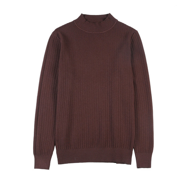 stand Collar Solid Color Sweater