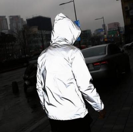 Men's Spring And Autumn Full Reflective Windbreaker Waterproof Jacket