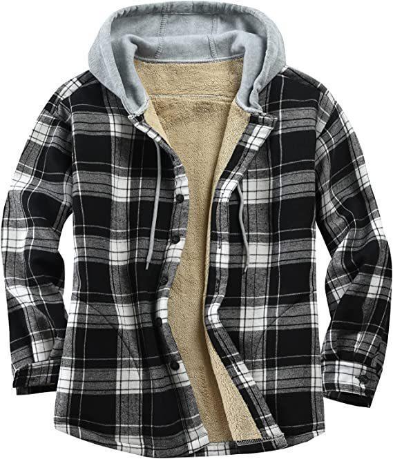Men's Padded And Thickened Plaid Jacket