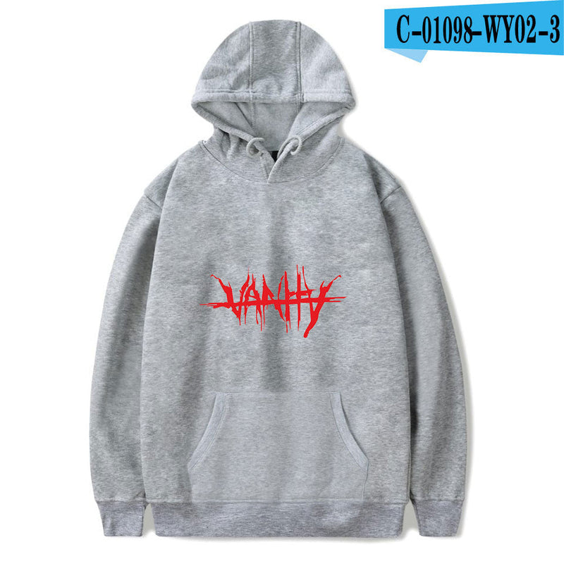 letter printed hooded sweatshirt