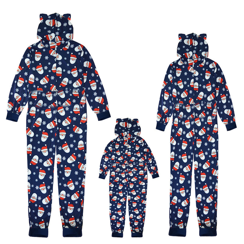 Christmas Family Matching Onesis Sleepwear Jumpsuit Santa Romper Nightwear For Kid Adults